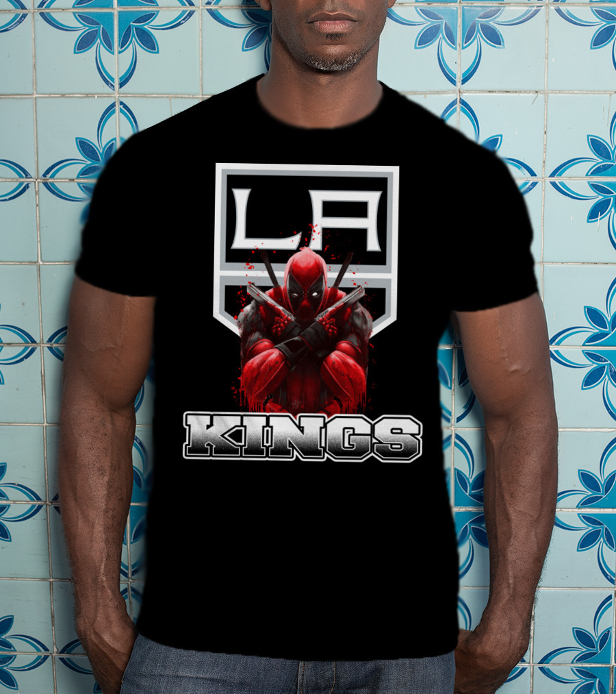Deadpool LA Kings Collaboration Fan Crossover T-Shirt