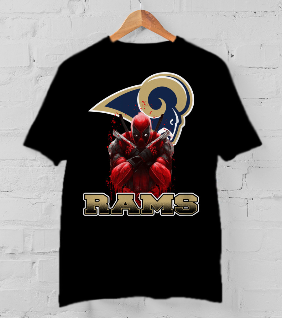 Rams And Deadpool Crossover With Los Angeles NFL T-Shirt