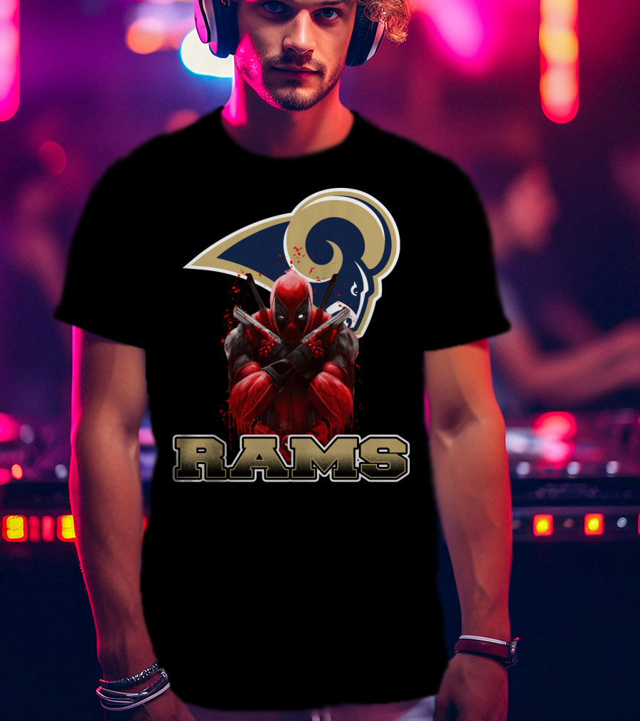 Rams And Deadpool Crossover With Los Angeles NFL T-Shirt