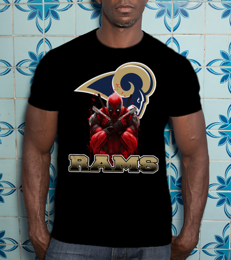 Rams And Deadpool Crossover With Los Angeles NFL T-Shirt
