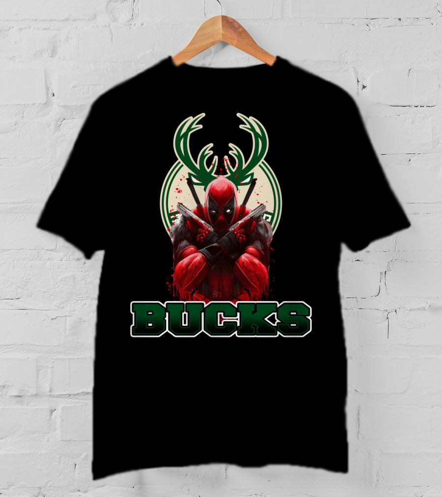 Milwaukee Bucks Deadpool Fandom Crossover Iconic Collaboration T-Shirt