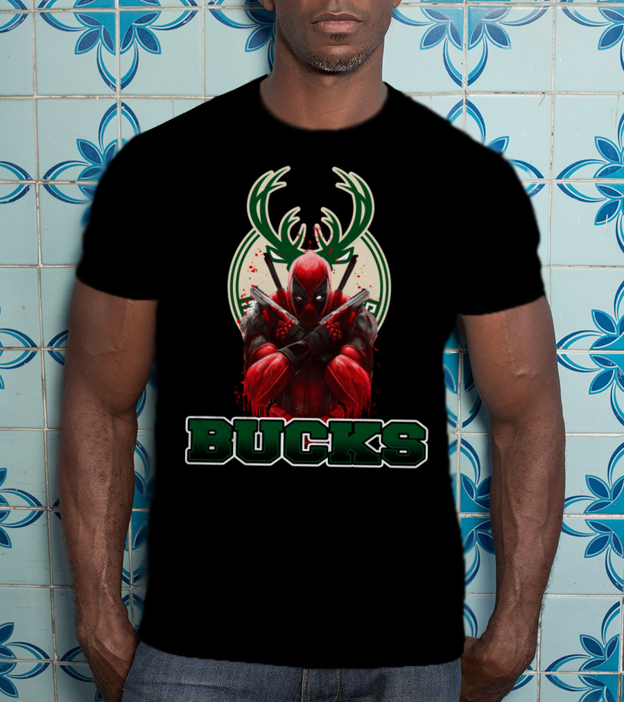 Milwaukee Bucks Deadpool Fandom Crossover Iconic Collaboration T-Shirt