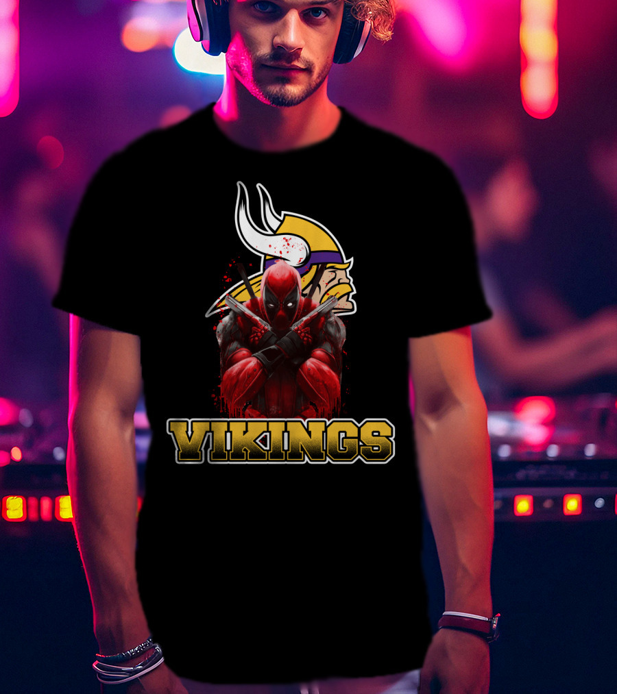 Minnesota Vikings And Deadpool Crossover Fans Unite T-Shirt