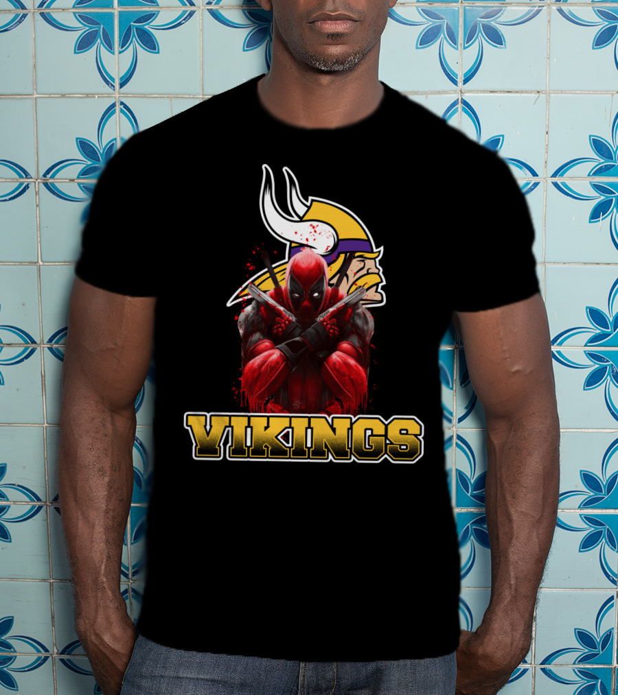 Minnesota Vikings And Deadpool Crossover Fans Unite T-Shirt