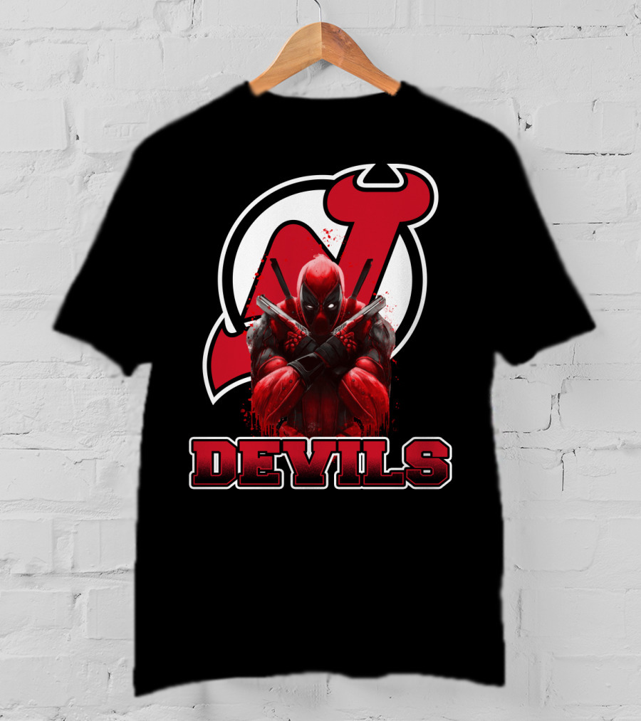 New Jersey Devils And Deadpool Crossover Fans Enthusiast Combo T-Shirt