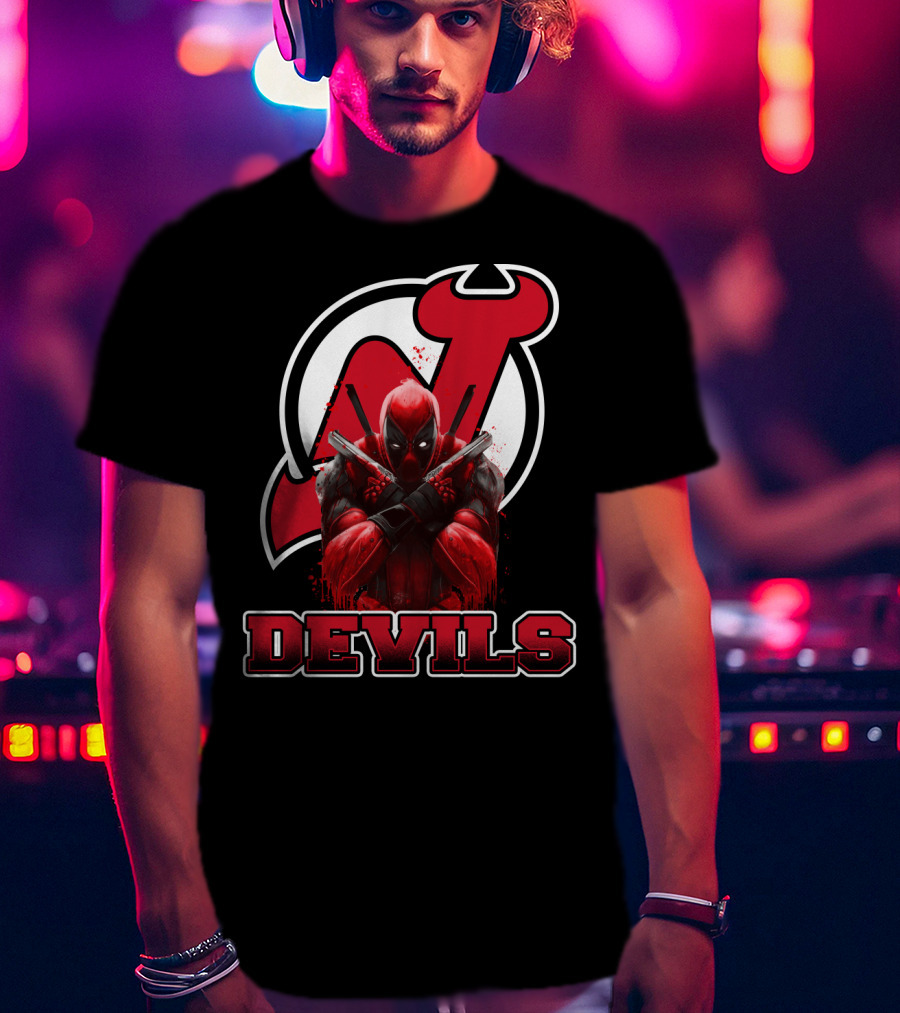 New Jersey Devils And Deadpool Crossover Fans Enthusiast Combo T-Shirt