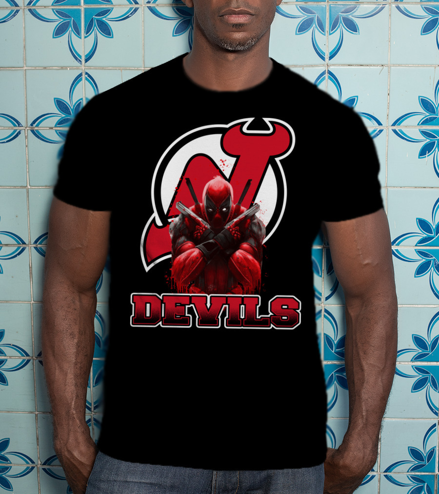 New Jersey Devils And Deadpool Crossover Fans Enthusiast Combo T-Shirt