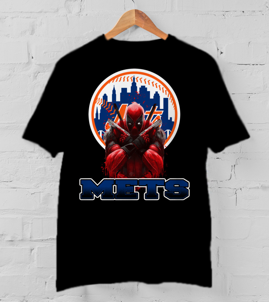 Mets Baseball Meets Deadpool Crossover For New York Fans T-Shirt