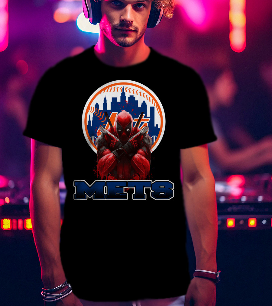Mets Baseball Meets Deadpool Crossover For New York Fans T-Shirt