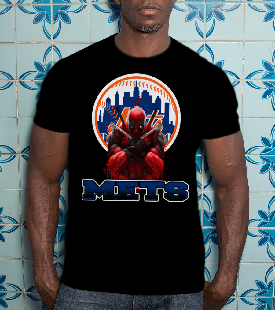 Mets Baseball Meets Deadpool Crossover For New York Fans T-Shirt