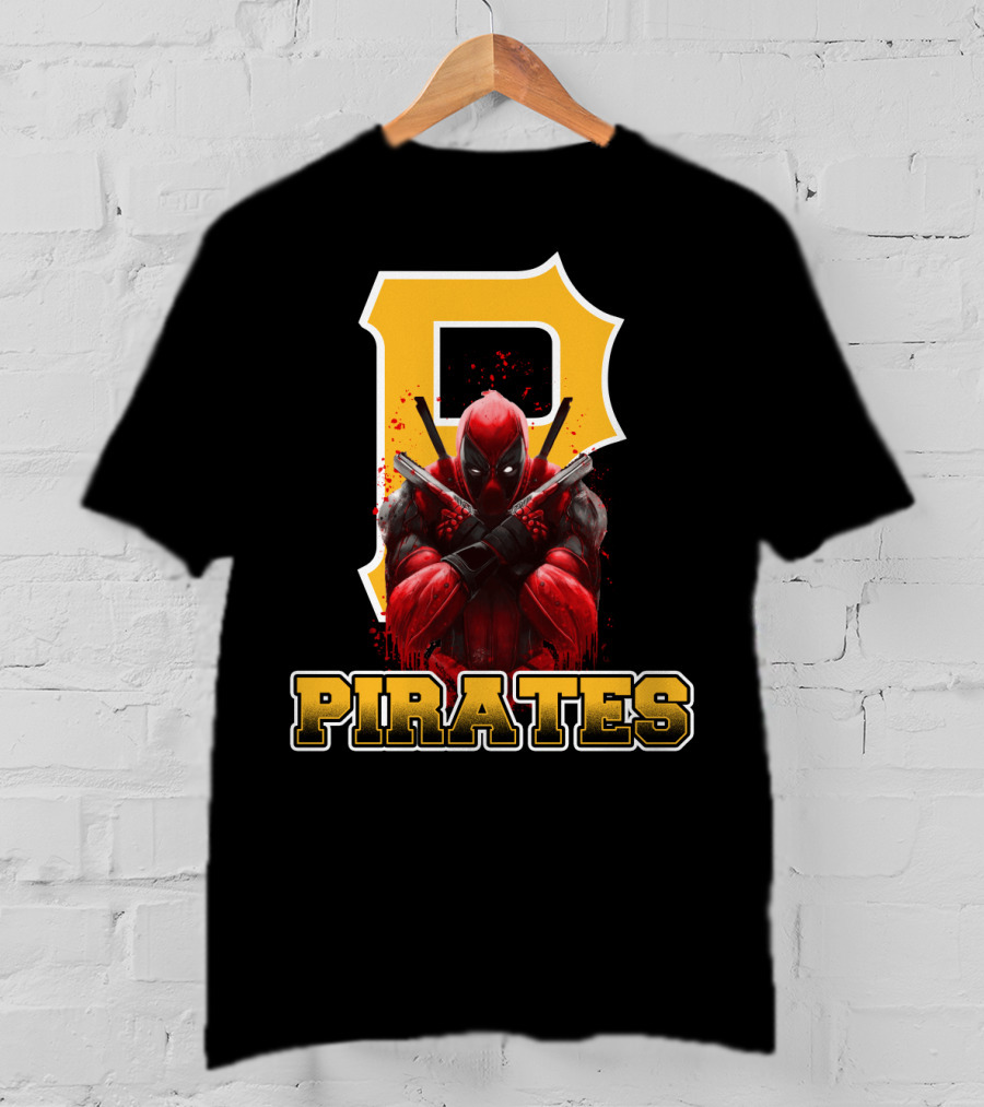 Pittsburgh Pirates Deadpool Crossover Fans Baseball Superhero Mashup T-Shirt