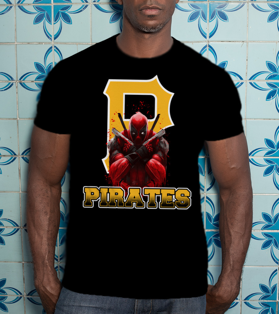 Pittsburgh Pirates Deadpool Crossover Fans Baseball Superhero Mashup T-Shirt