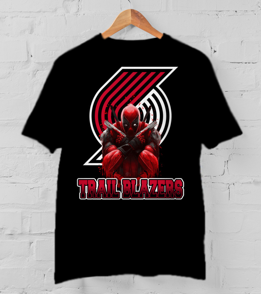 Trail Blazers Deadpool Crossover Fans Love T-Shirt