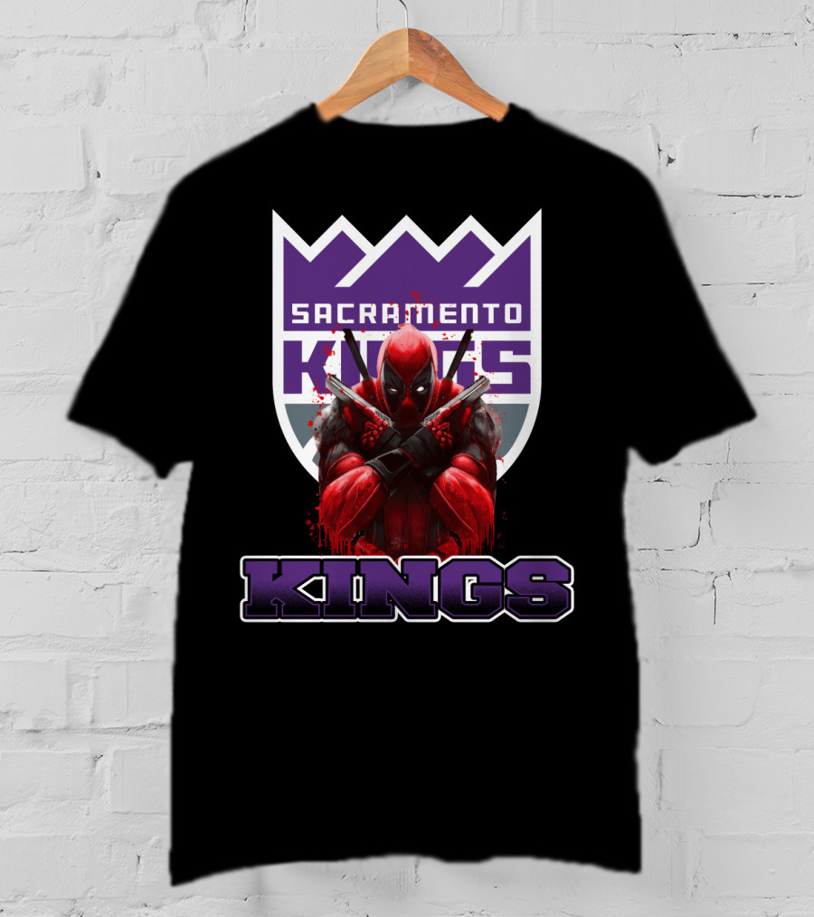Sacramento Kings Deadpool Crossover Fan Logo T-Shirt