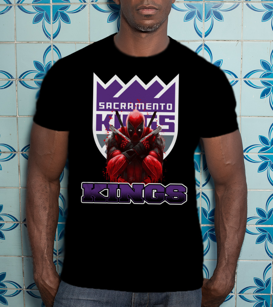 Sacramento Kings Deadpool Crossover Fan Logo T-Shirt