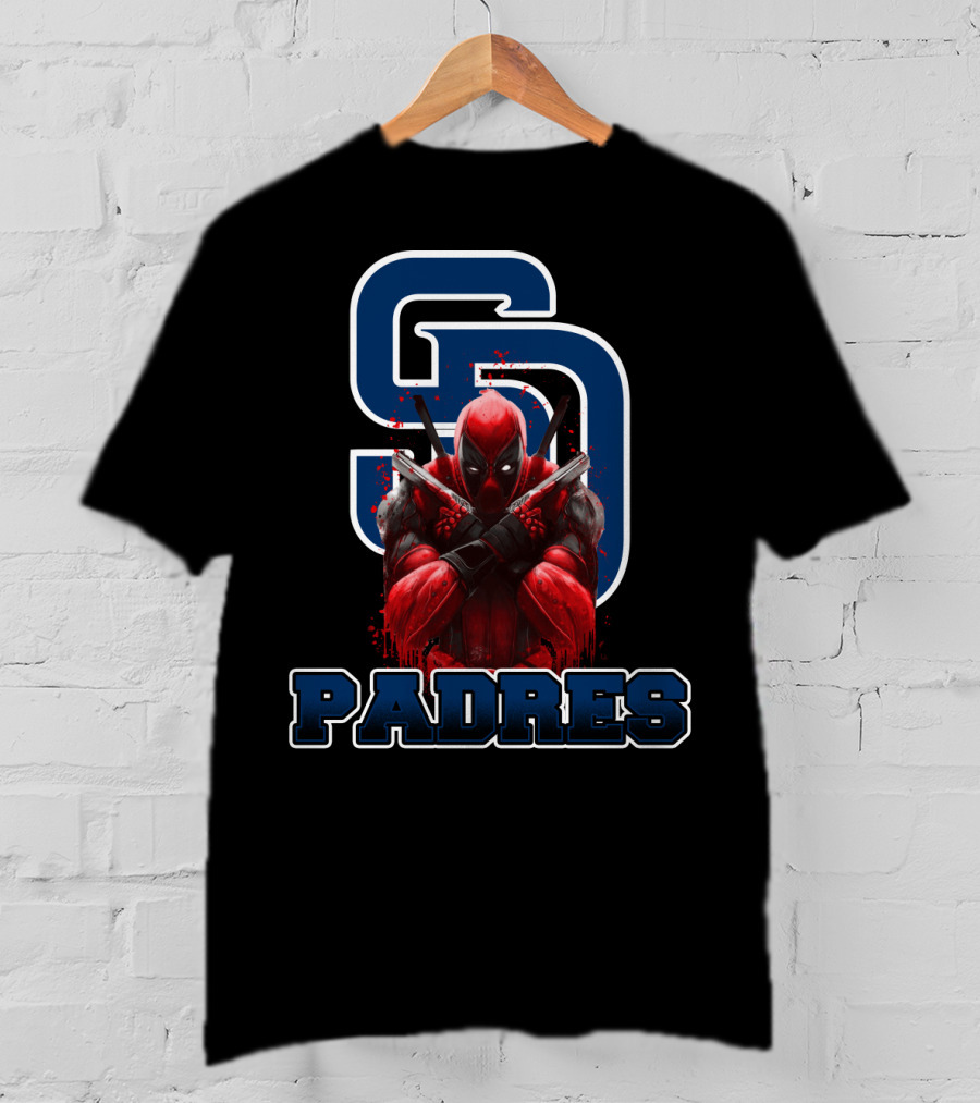 SD Padres Red Masked Character Crossover T-Shirt