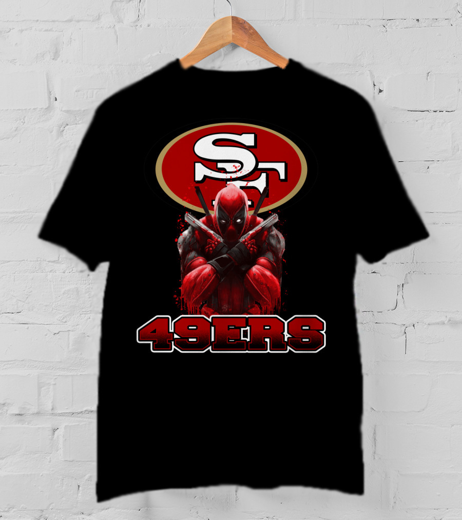 San Francisco 49ers NFL Logo And Deadpool Character Collaboration For Fans T-Shirt