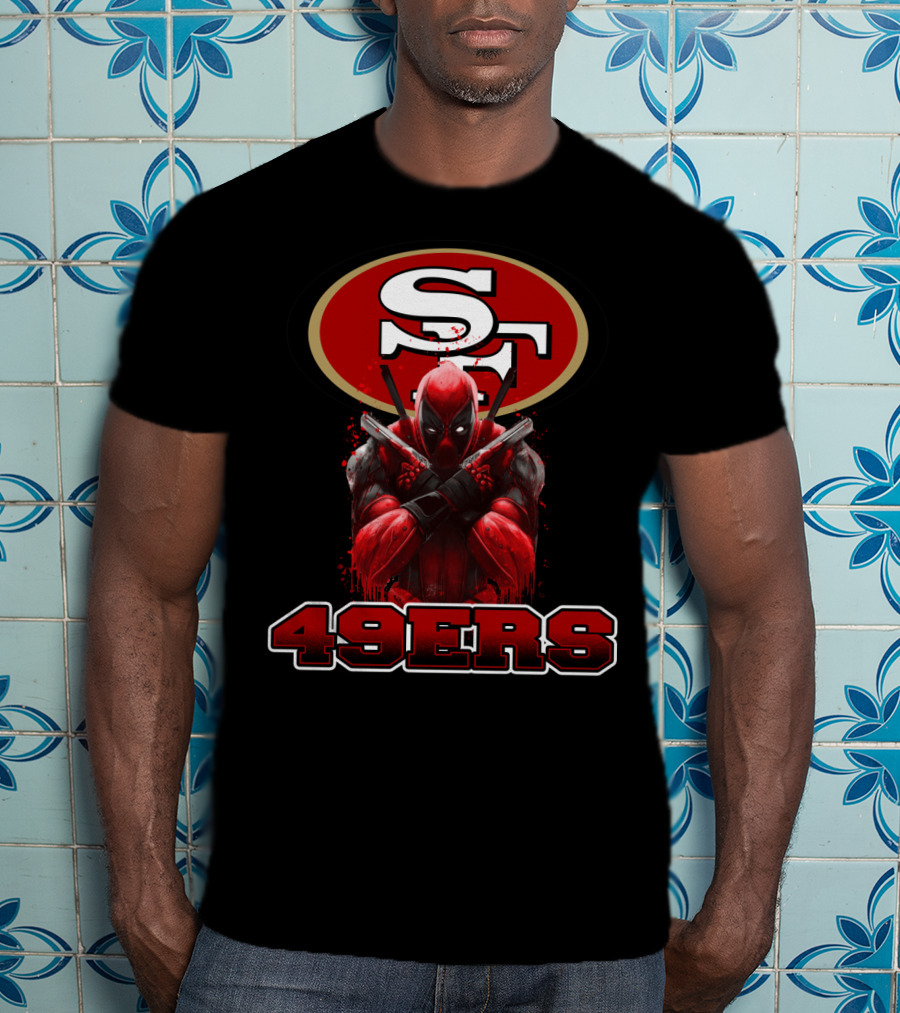 San Francisco 49ers NFL Logo And Deadpool Character Collaboration For Fans T-Shirt