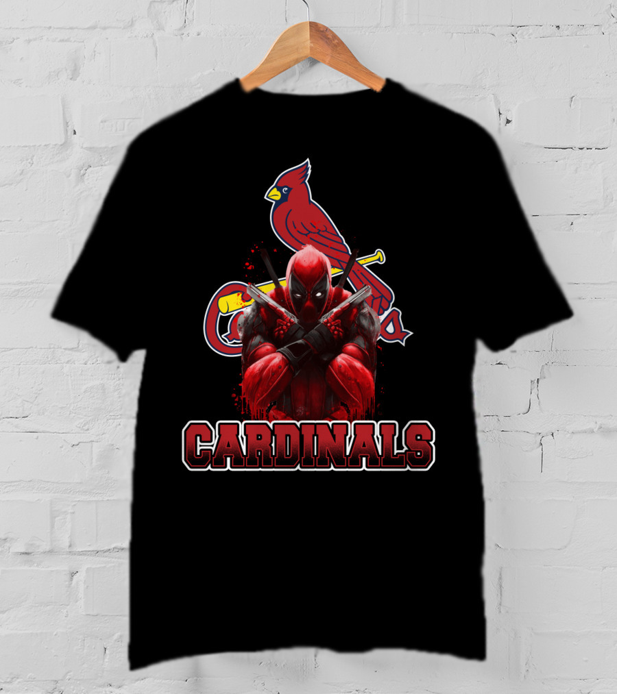 St. Louis Cardinals Deadpool Crossover For Baseball And Marvel Fans T-Shirt
