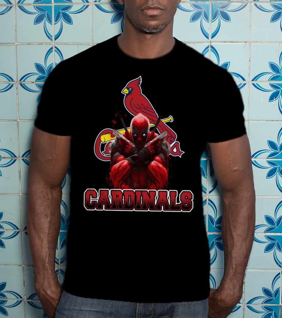 St. Louis Cardinals Deadpool Crossover For Baseball And Marvel Fans T-Shirt