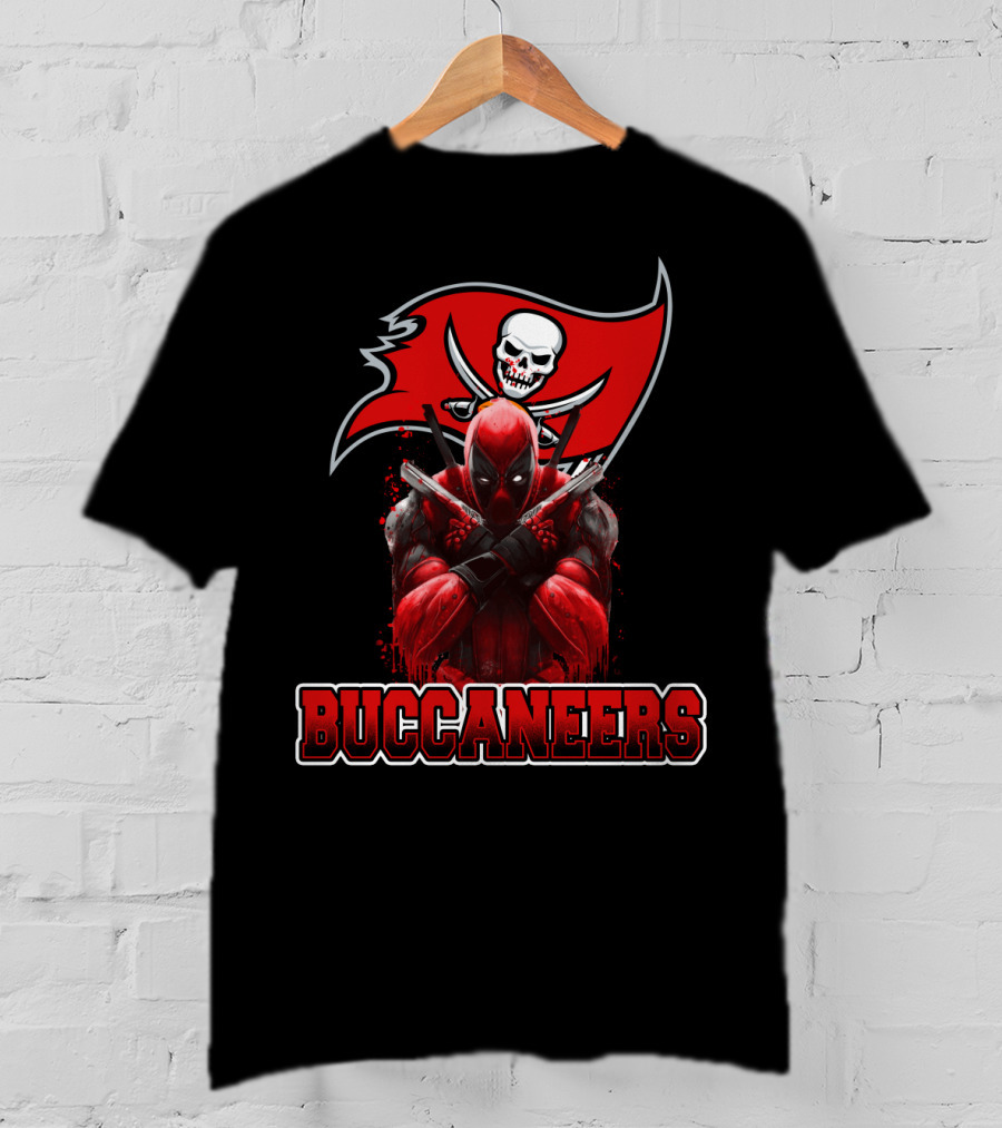 Tampa Bay Buccaneers Deadpool Crossover Fans NFL Football Marvel Comics T-Shirt