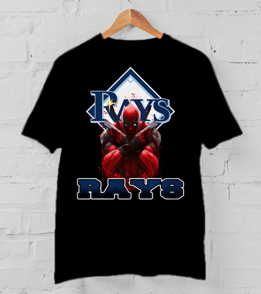 Deadpool Meets Rays Baseball Fans Collaboration Featuring Iconic Rays T-Shirt