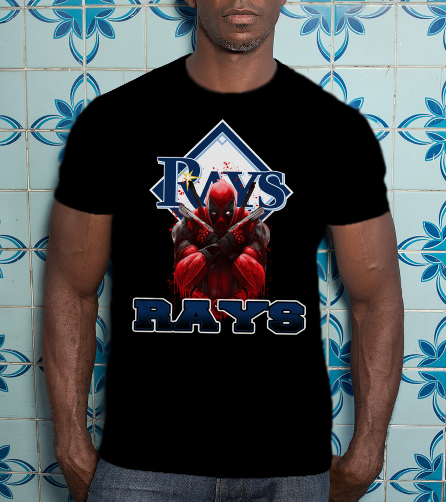 Deadpool Meets Rays Baseball Fans Collaboration Featuring Iconic Rays T-Shirt