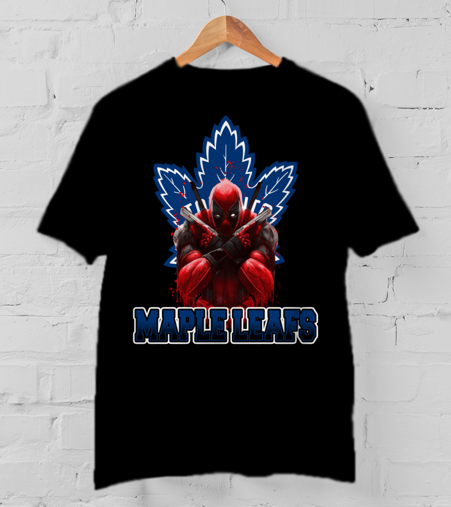 Maple Leafs Deadpool Crossover Logo Toronto Fans T-Shirt