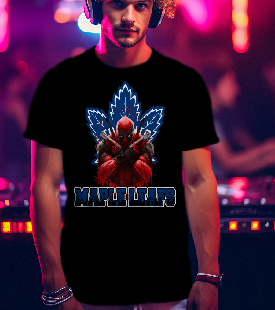 Maple Leafs Deadpool Crossover Logo Toronto Fans T-Shirt