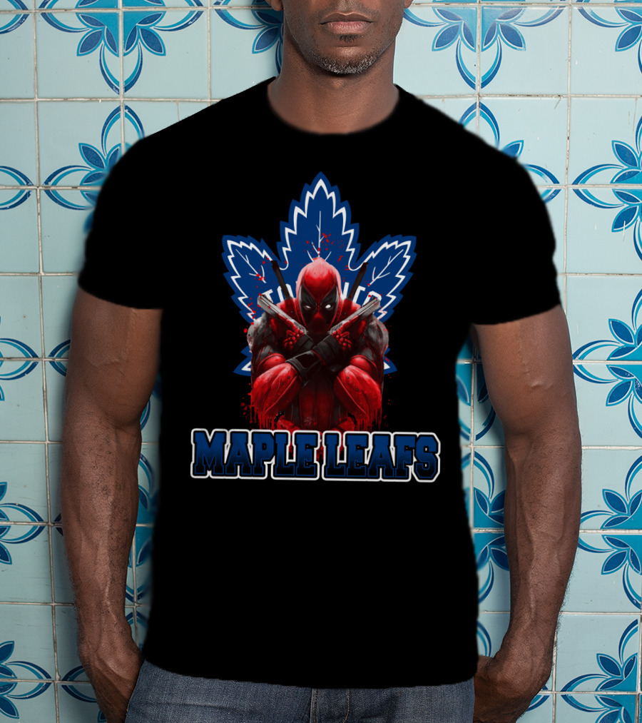 Maple Leafs Deadpool Crossover Logo Toronto Fans T-Shirt