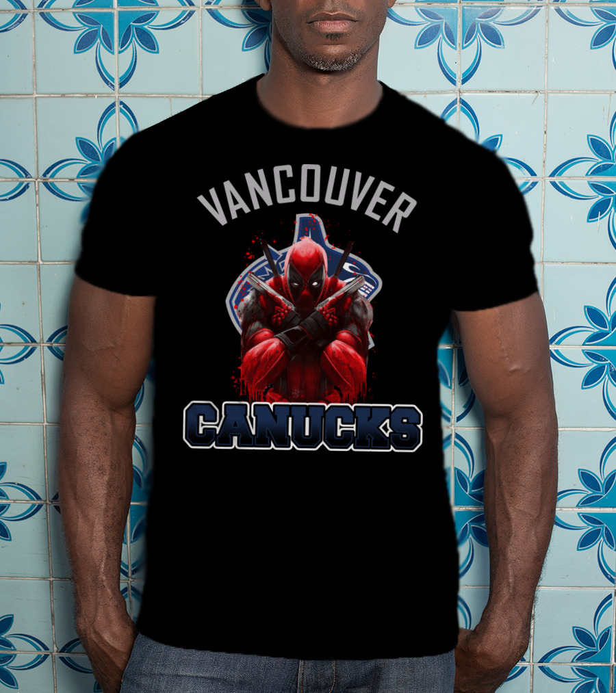 Vancouver Canucks Deadpool Crossover Fans Combo T-Shirt