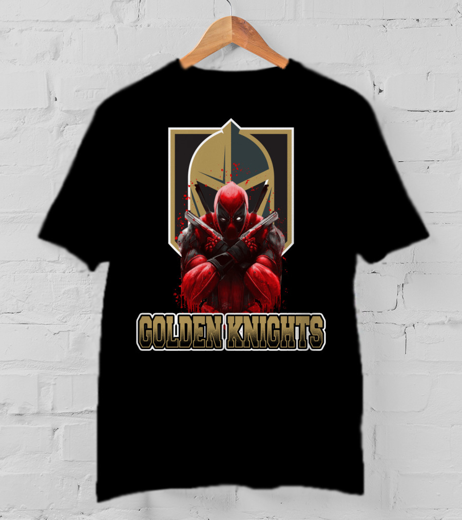 Golden Knights Deadpool Mashup NHL And Marvel Fan Crossover T-Shirt