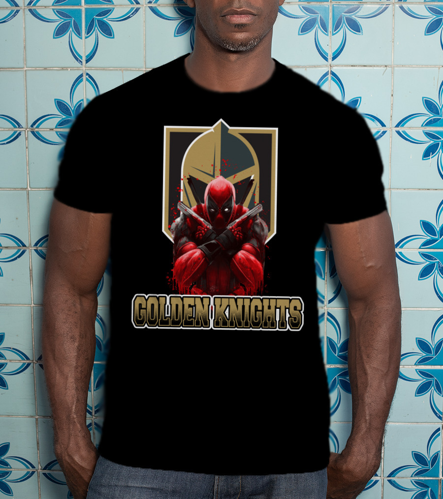 Golden Knights Deadpool Mashup NHL And Marvel Fan Crossover T-Shirt