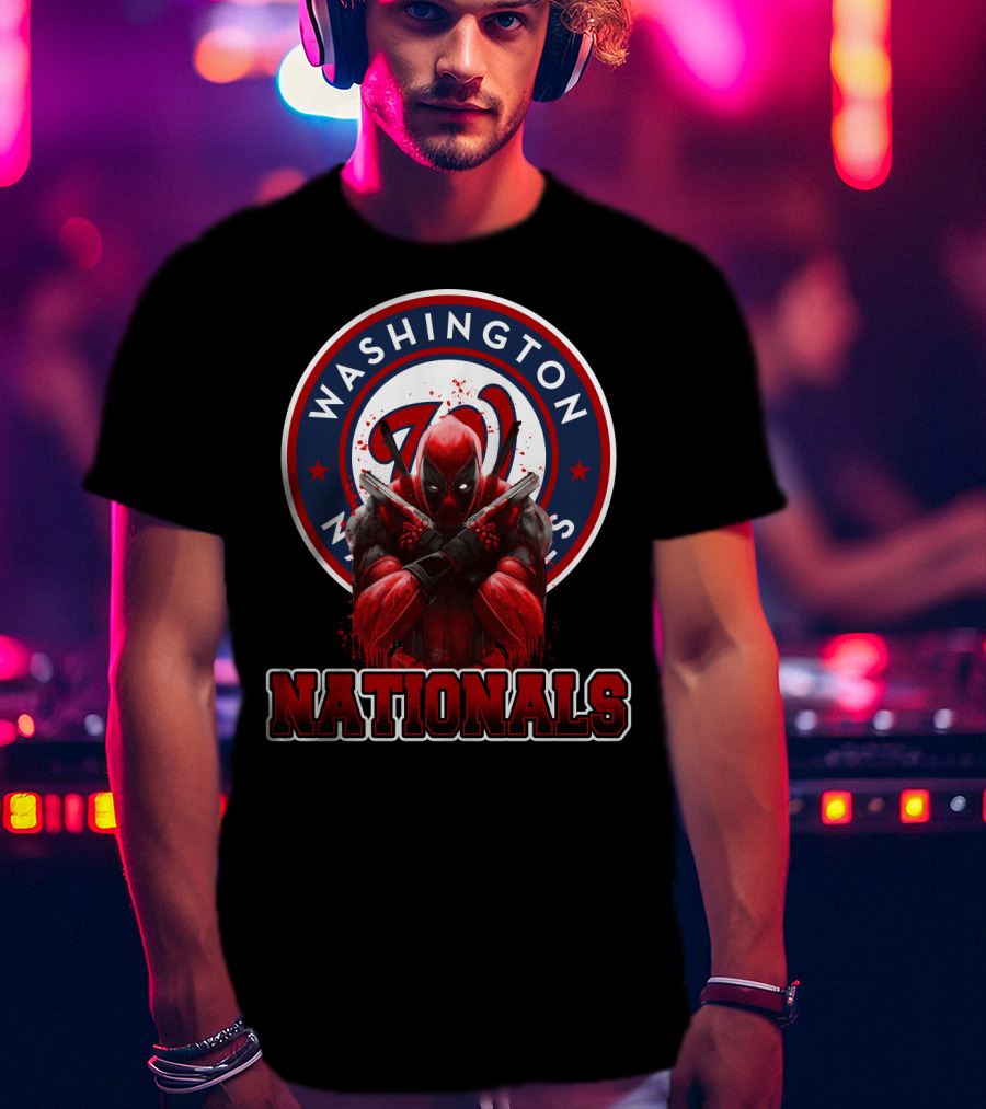 Washington Nationals Deadpool Crossover Fan Merchandise T-Shirt