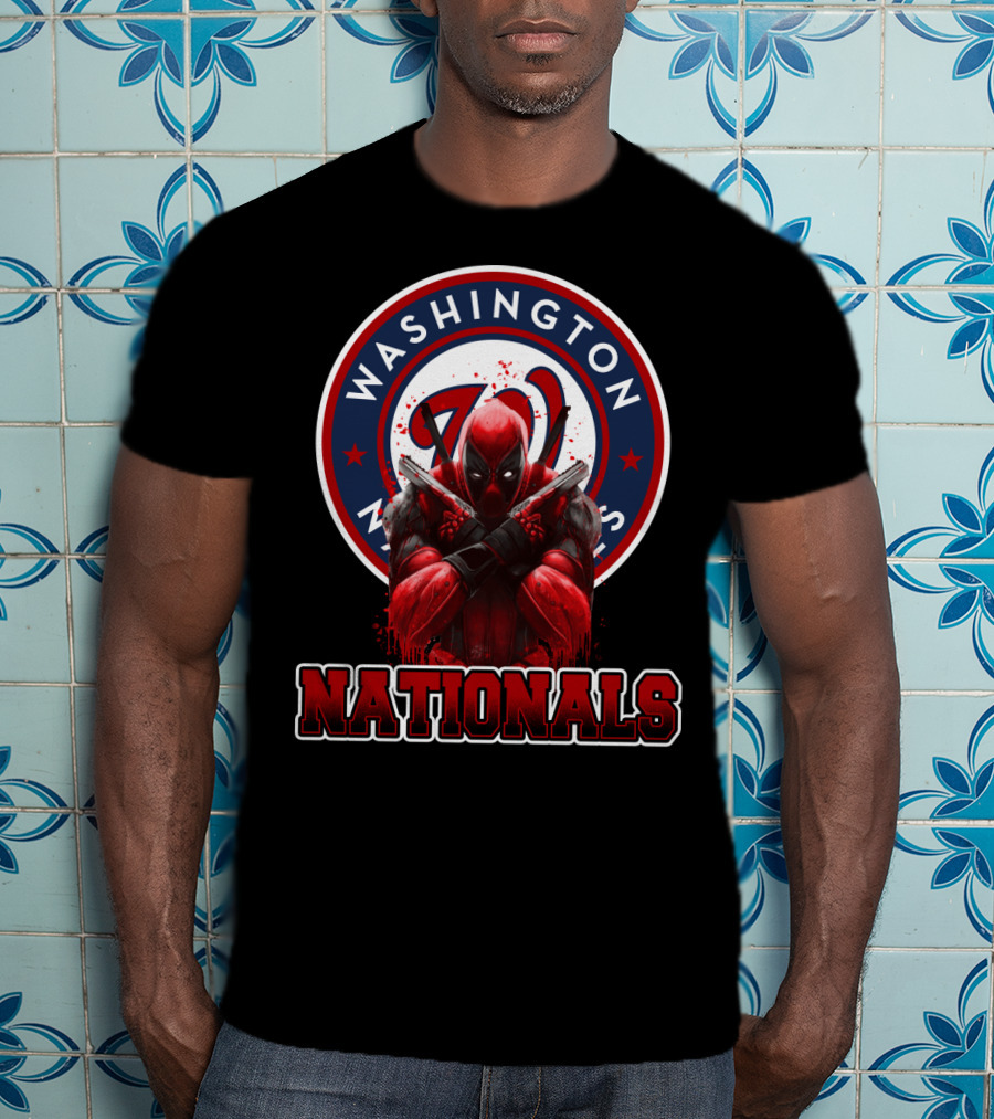 Washington Nationals Deadpool Crossover Fan Merchandise T-Shirt