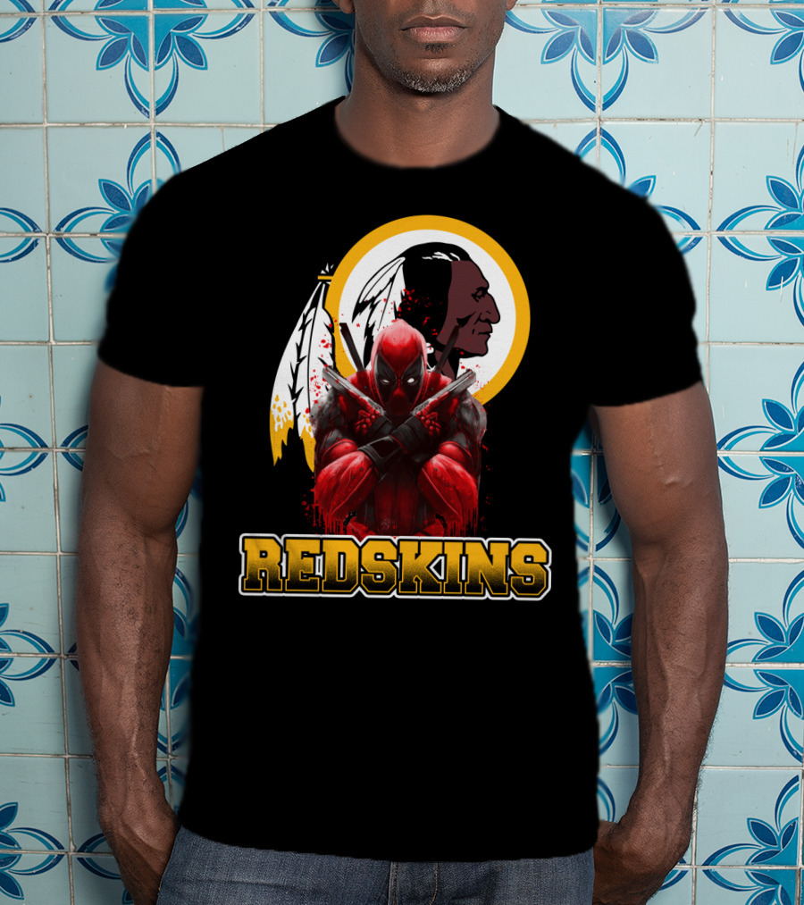 Redskins Deadpool Crossover Nfl Superhero T-Shirt