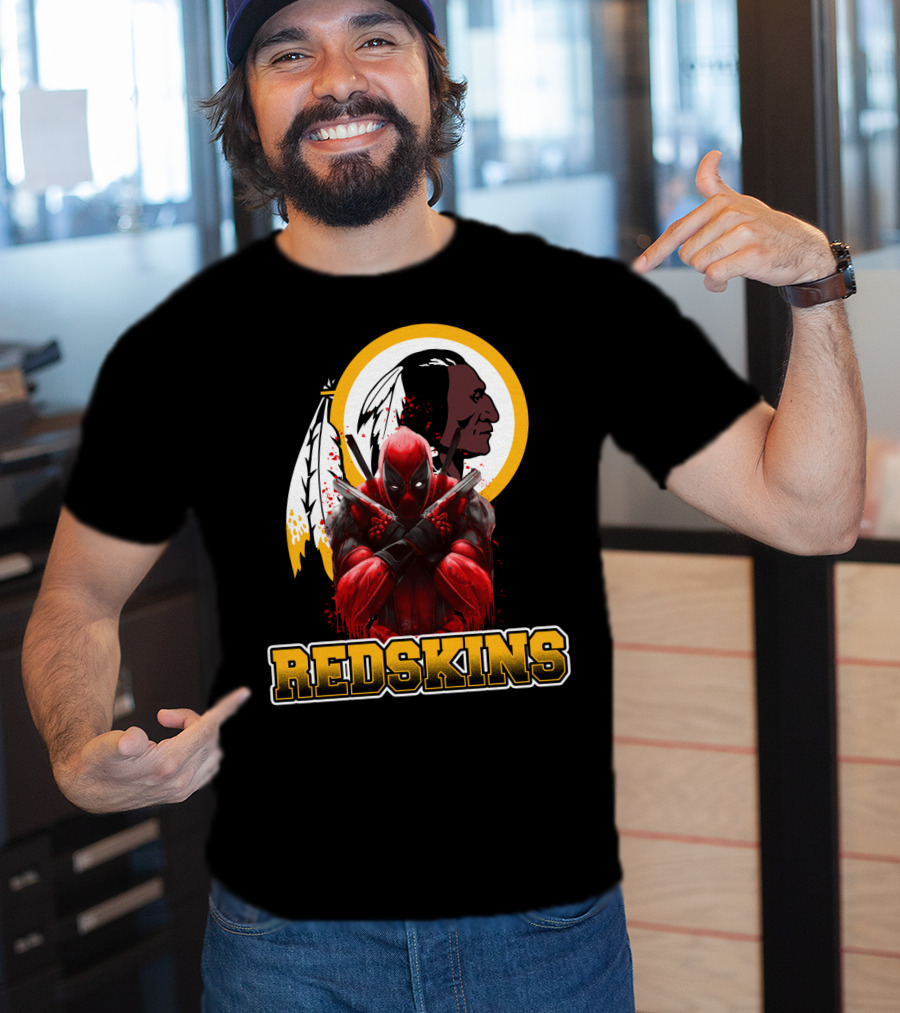 Redskins Deadpool Crossover Nfl Superhero T-Shirt