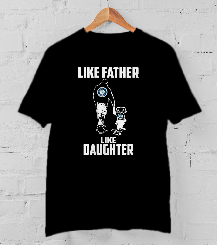 Seattle Mariners Like Father Like Daughter Matching Logo Bond T-Shirt
