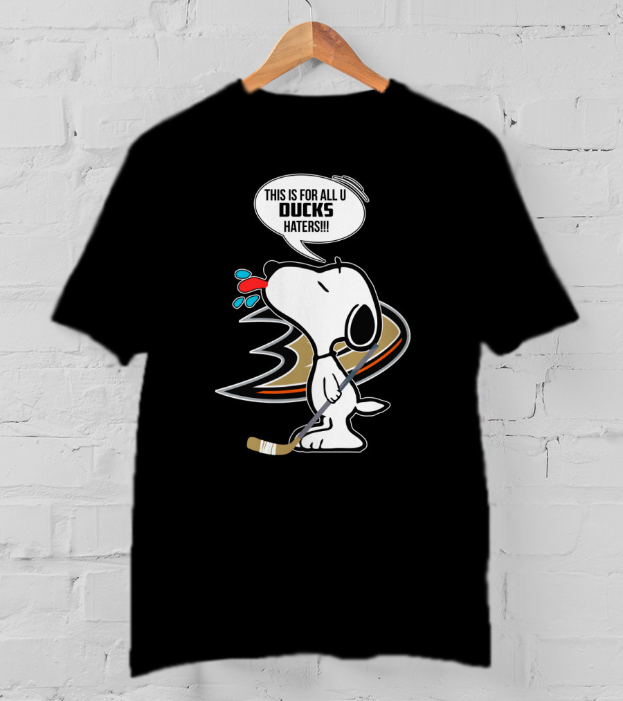 Snoopy Anaheim Ducks Haters Hockey Fan T-Shirt