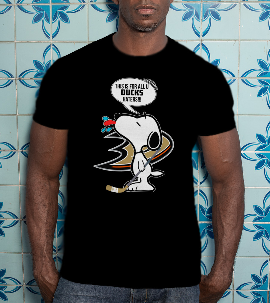Snoopy Anaheim Ducks Haters Hockey Fan T-Shirt