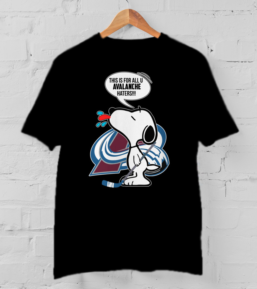Snoopy Teasing Avalanche Haters With Colorado Avalanche T-Shirt