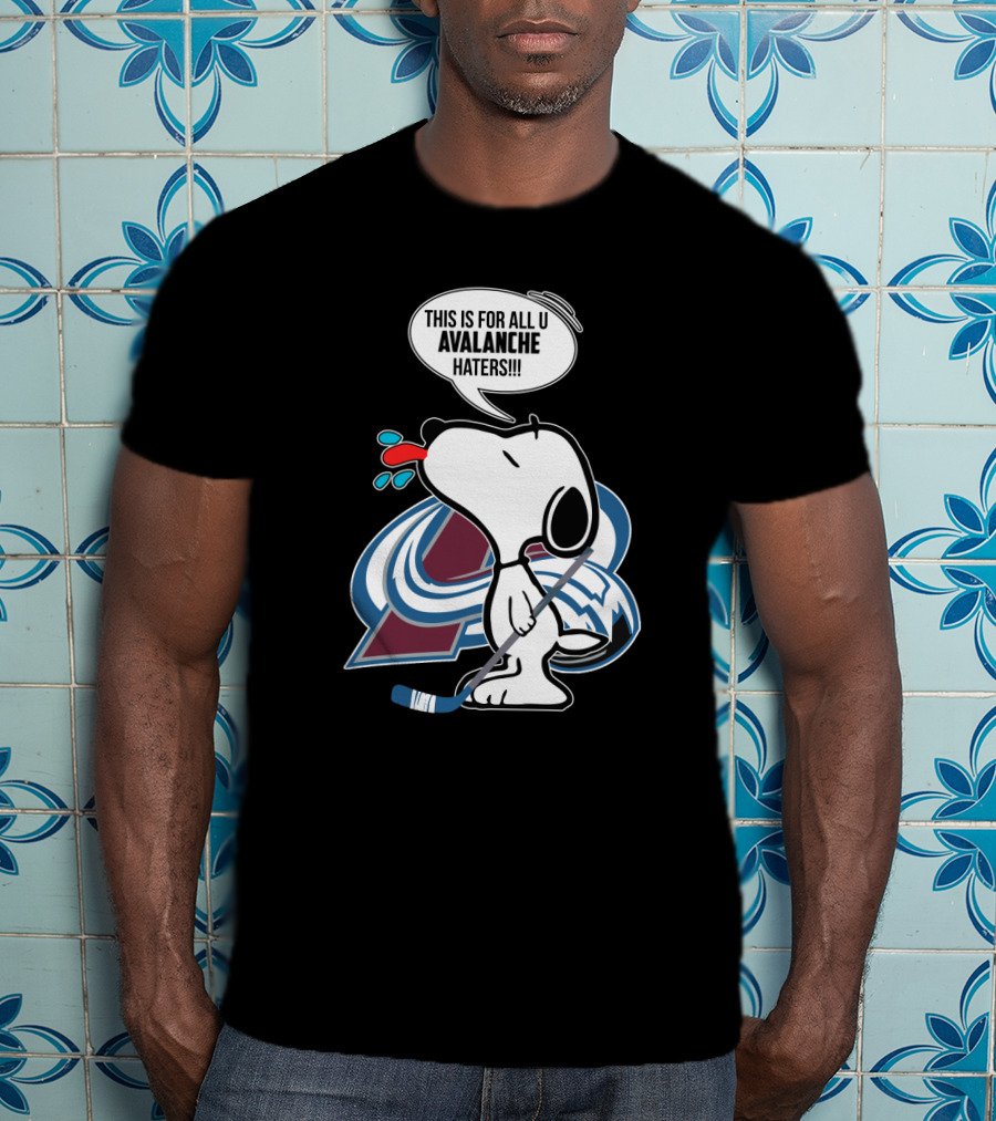 Snoopy Teasing Avalanche Haters With Colorado Avalanche T-Shirt