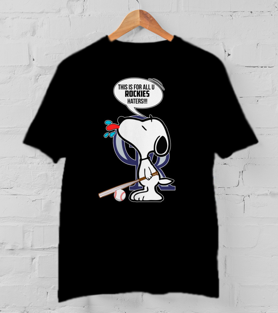 Snoopy Rockies Haters Baseball Bat T-Shirt