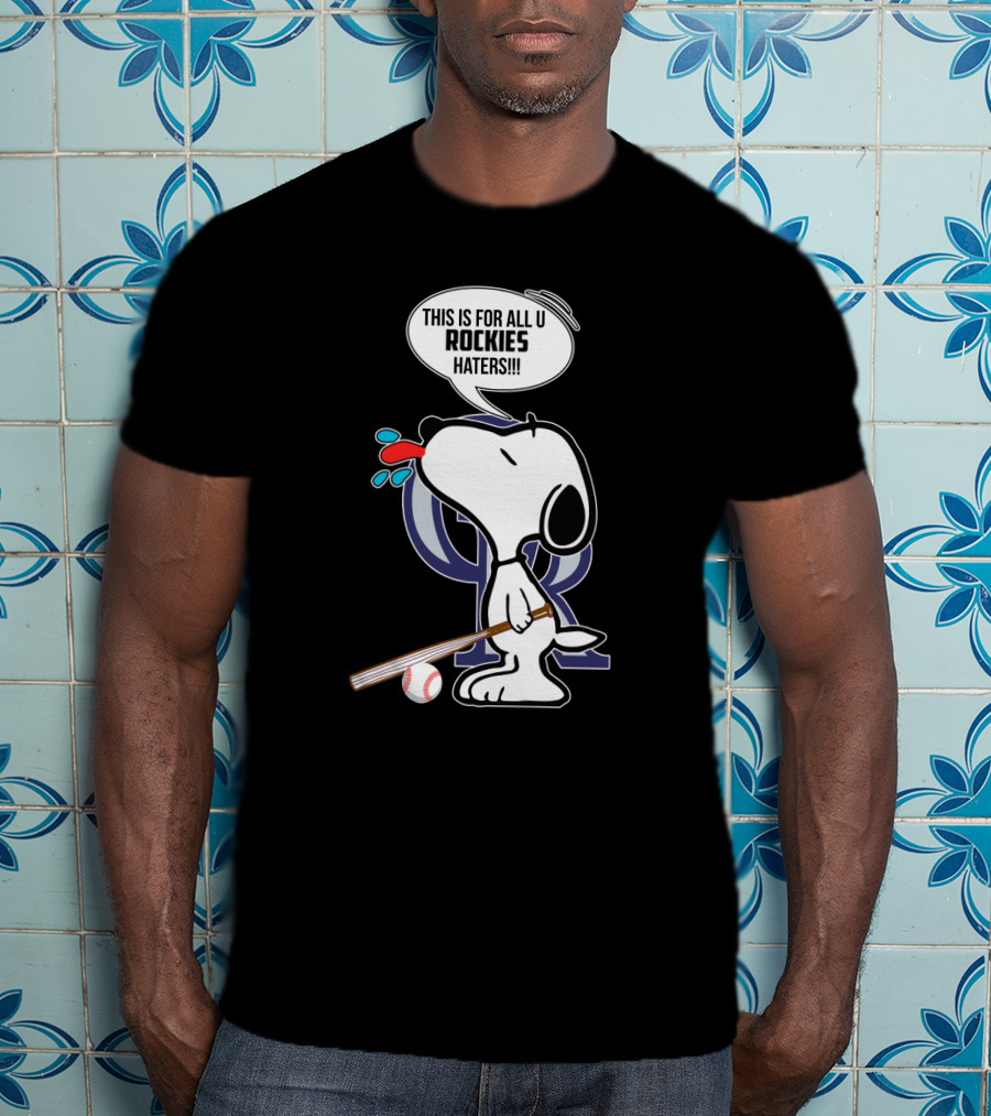 Snoopy Rockies Haters Baseball Bat T-Shirt