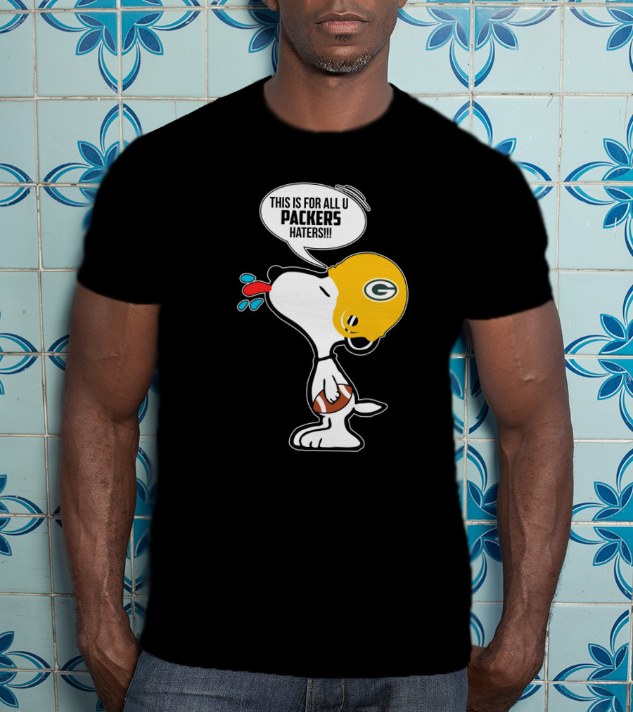 Snoopy Packers Haters Football Helmet Taunting T-Shirt