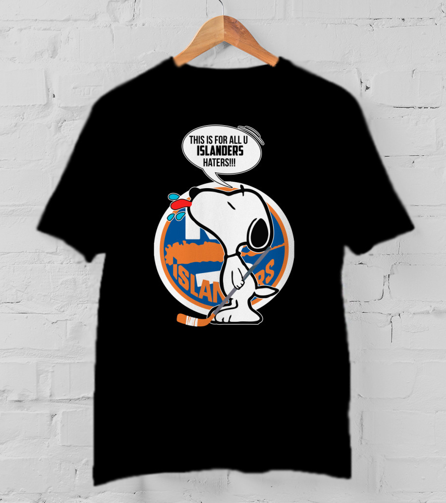 Snoopy Islanders Haters Cartoon With New York Islanders Hockey T-Shirt