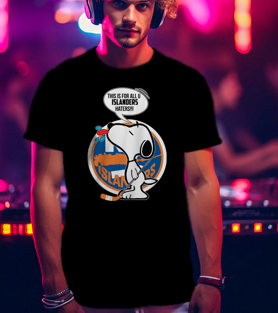 Snoopy Islanders Haters Cartoon With New York Islanders Hockey T-Shirt
