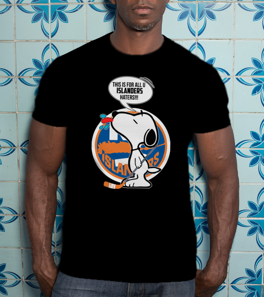 Snoopy Islanders Haters Cartoon With New York Islanders Hockey T-Shirt
