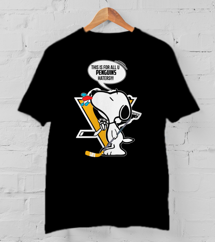 Snoopy Pittsburgh Penguins Hockey Speech Bubble Fan T-Shirt