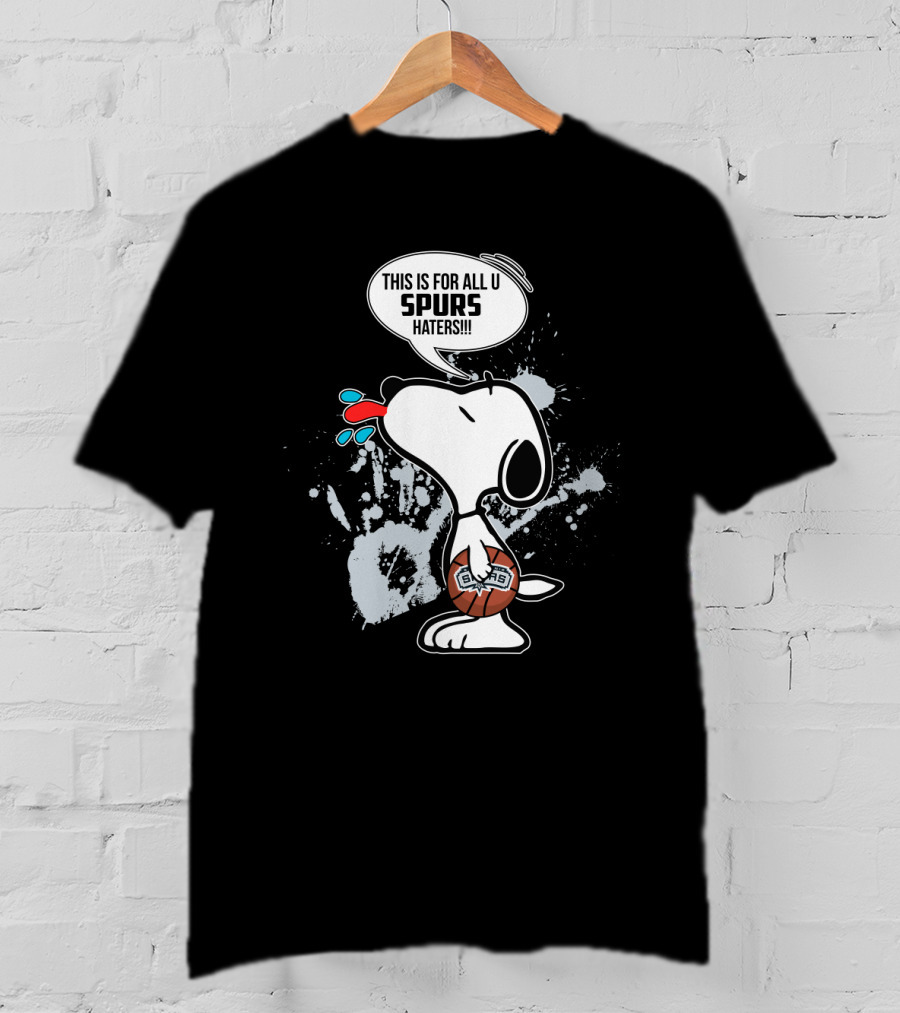 Snoopy Spurs Haters Basketball Fan Statement T-Shirt